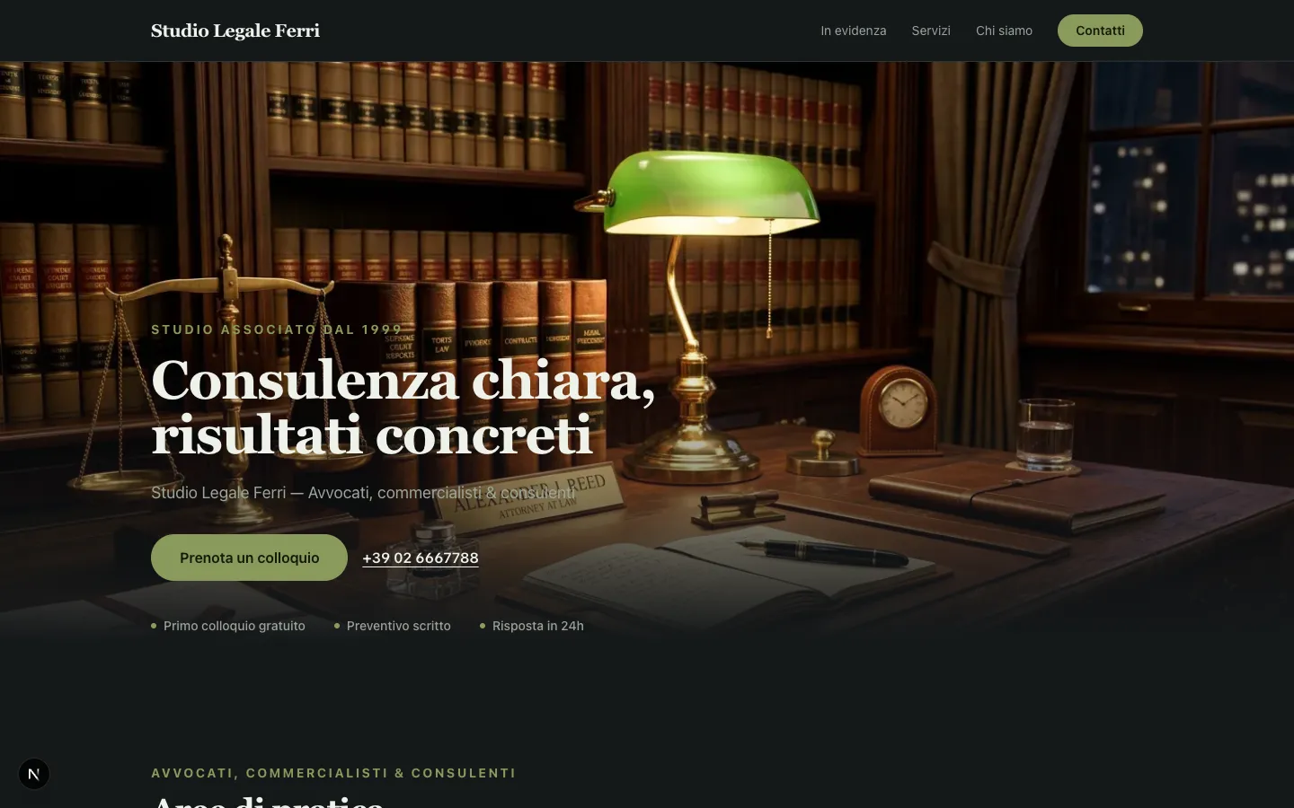 Anteprima del sito demo Studio Legale Ferri