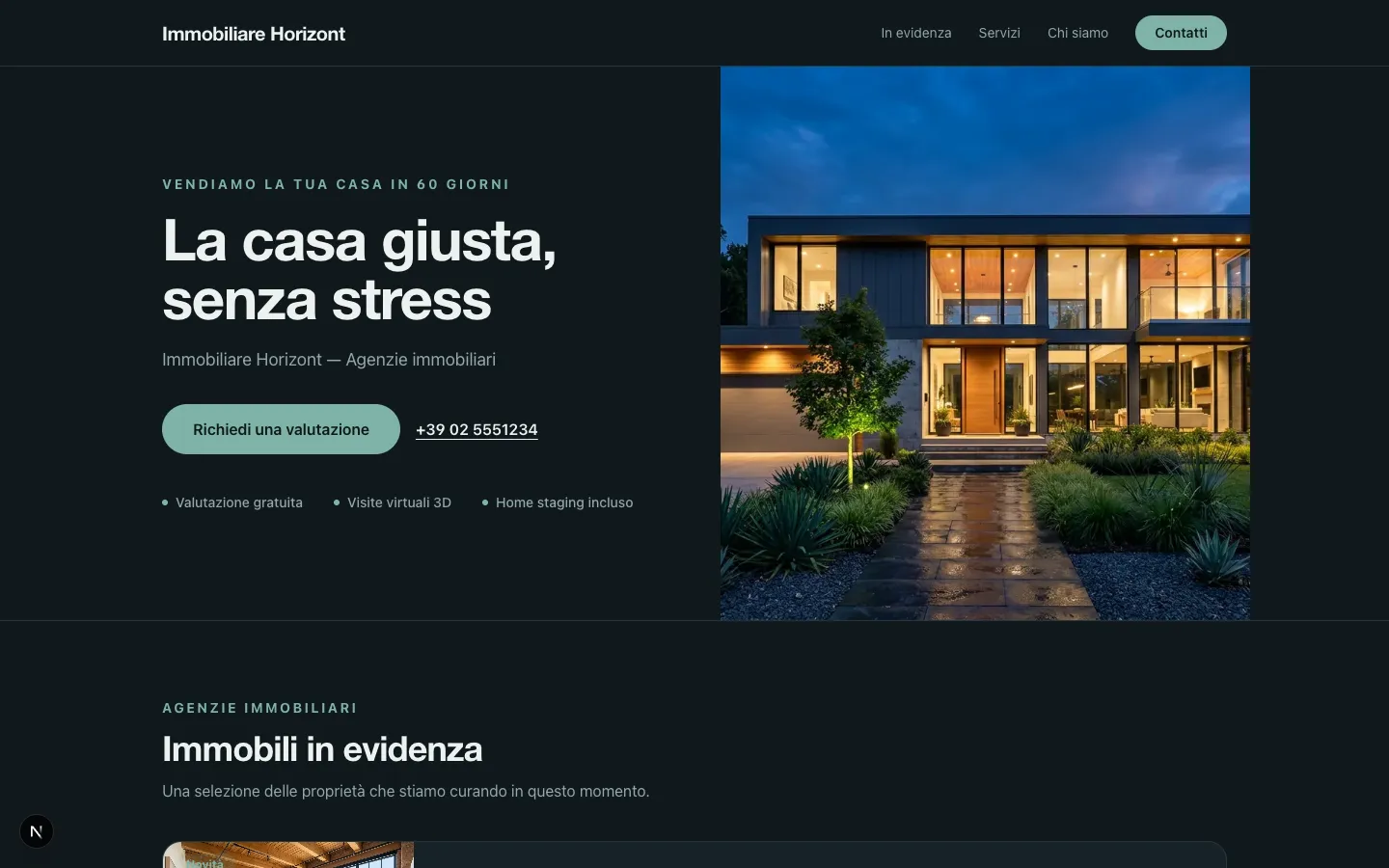 Anteprima del sito demo Immobiliare Horizont