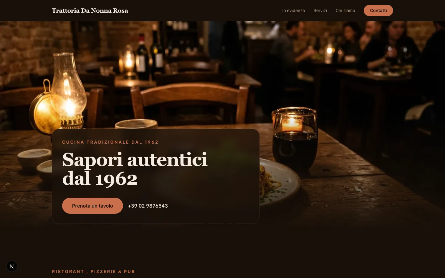 Anteprima del sito demo Trattoria Da Nonna Rosa