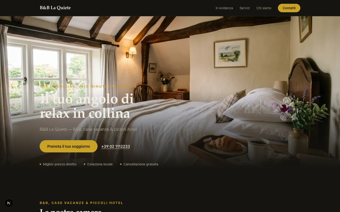 Anteprima del sito demo B&B La Quiete